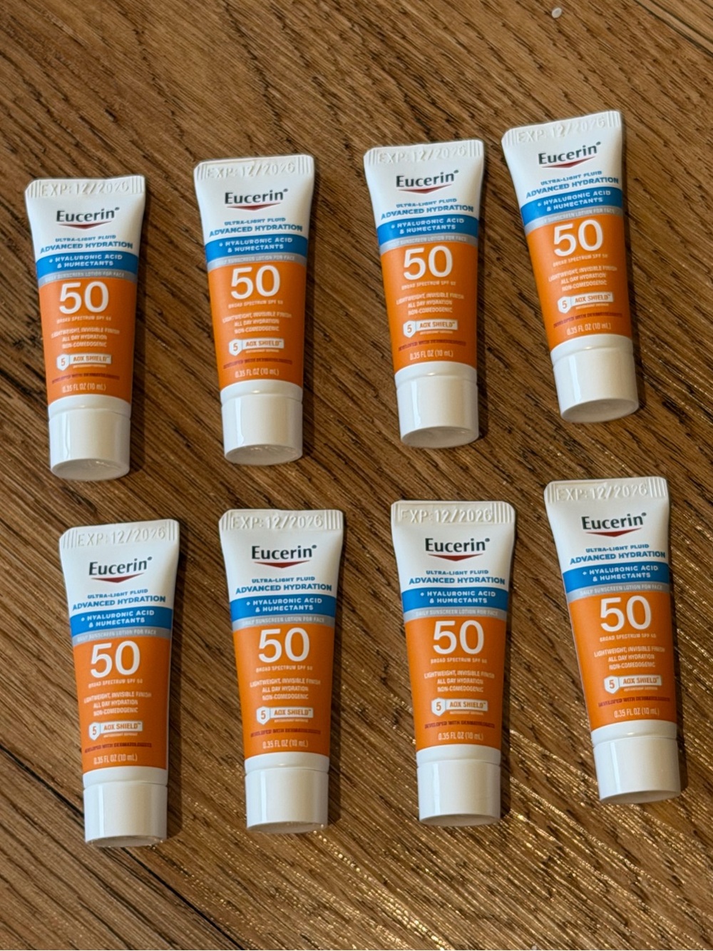 Eucerin SPF 50 Advanced Hydration Sunscreen - (8 samples in each order)